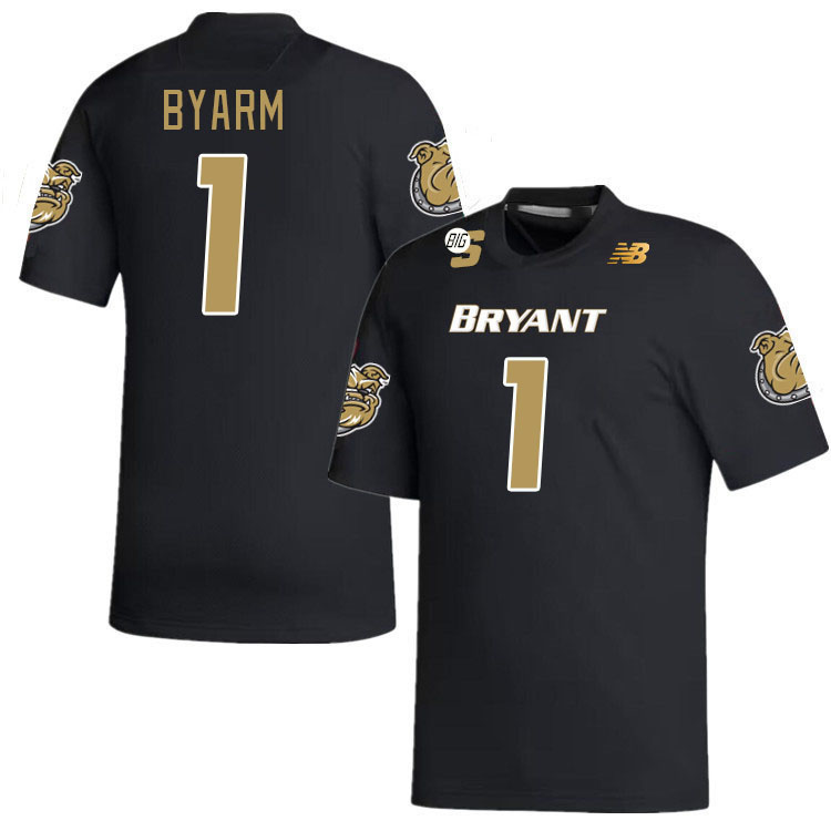 Men-Youth #1 Ishod Byarm Bryant Bulldogs 2023 College Football Jerseys Stitched-Black